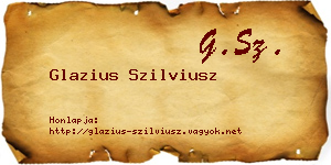 Glazius Szilviusz névjegykártya